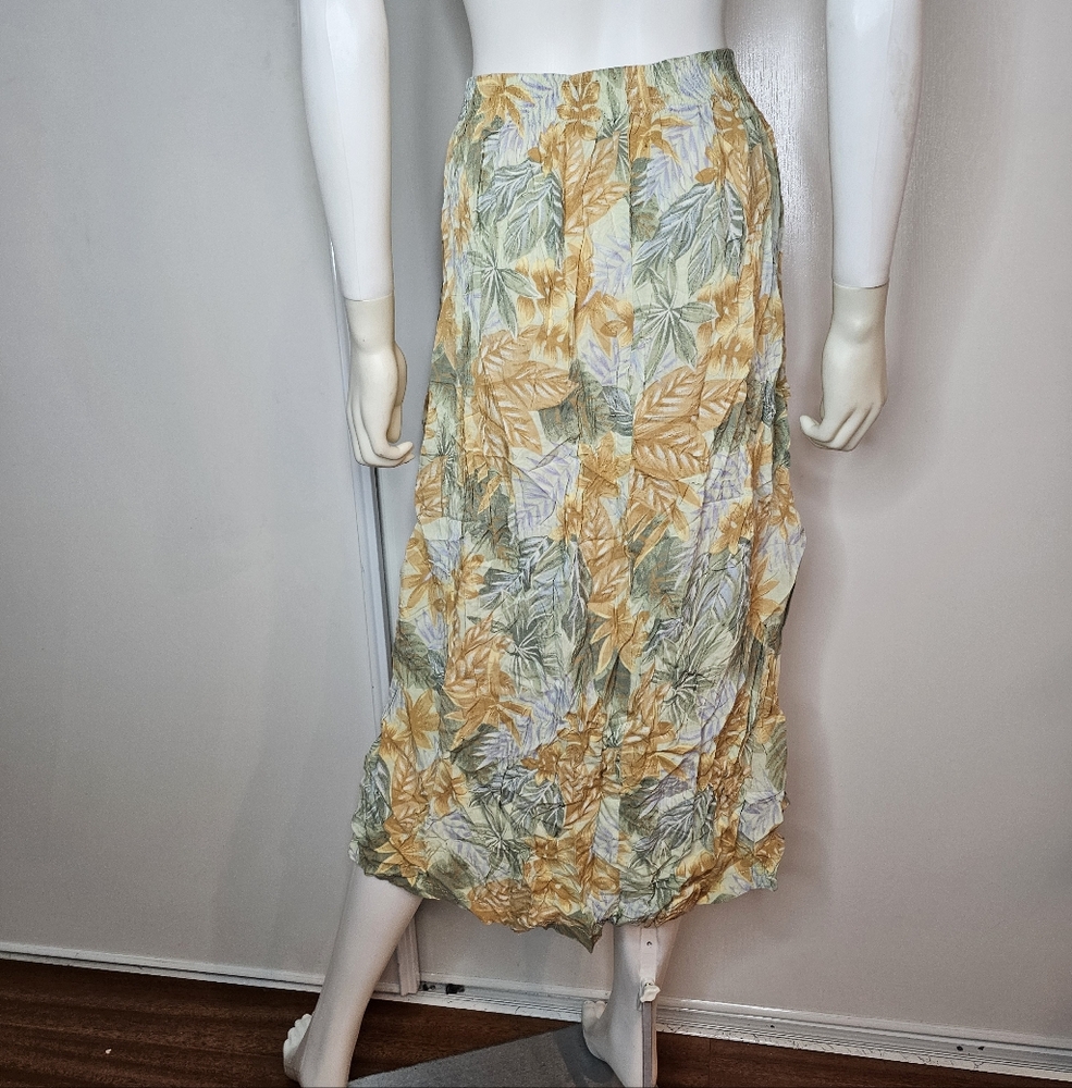 Sag Harbor Yellow and Green Floral Midi Skirt Size S Multi Color - Picture 3 of 9